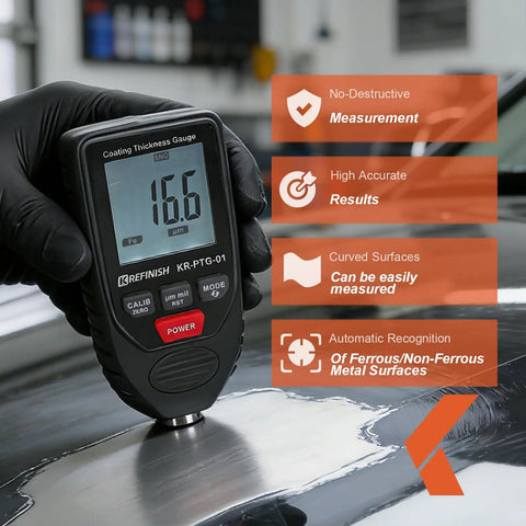 Digital Car Paint Thickness Gauge With 0 To 2000um Range Pro Grade Coating Meter For Auto Body Shops And Used Car Buyers Accurate Depth Measurement Fast Color Coat Check Portable Handheld Tool on metal panel