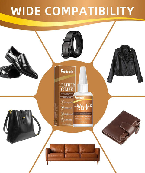 Heavy Duty Leather Glue For Shoes, Bags, Sofas, Belts And More, Clear Waterproof Flexible Adhesive for various leather items