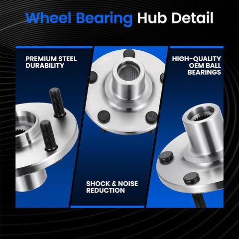 Direct Swap Front Wheel Hub Assembly For Toyota Camry Highlander 2004 2017 with premium steel and high-quality OEM ball bearings.