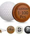 Custom Golf Ball Markers With Logo Text Laser Engraving Magnetic Leather Marker Set Personalized Golf Accessories Bulk Pack