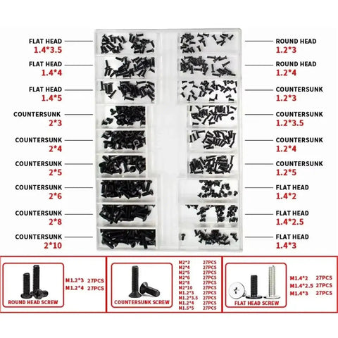 All In One Set Screw Kit With Screws, Washers, And Seal Rings For Homeowners, DIYers, Mechanics, And Industrial Workers, 20 Box Pack, F Set, Includes A Wide Range Of Sizes And Thread Types For Any Fastening Job displayed with contents and labels