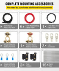 Split Charge Relay Kit For 12V Systems, auto dual battery isolator with 140 amp VSR, complete mounting accessories shown