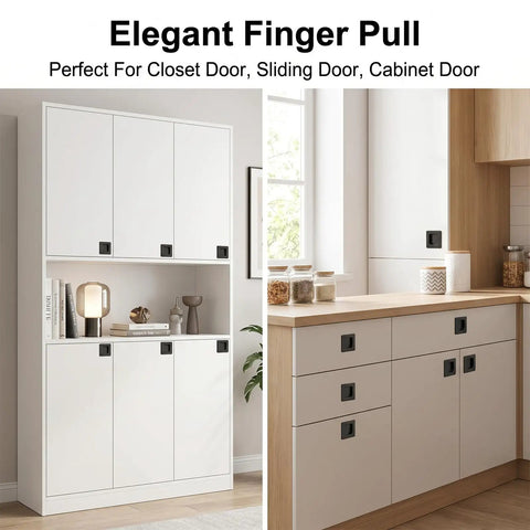 Elegant cabinets with 2 Pack Two And Three Quarters Inch Square Recessed Sliding Closet Door Finger Pull Handles Stainless Steel Durable Pocket Door Hardware With Solid Grip And Smooth Operation.