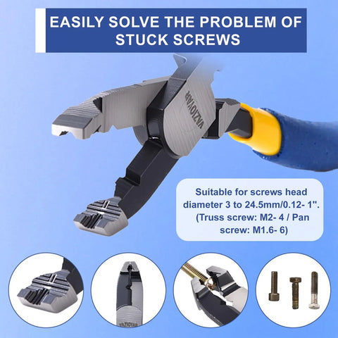 Heavy Duty Screw Extractor Pliers With No Slip Grip For Stripped And Rusted Screws, Quick Removal Of Damaged Fasteners