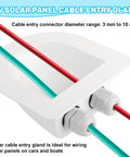 Waterproof ABS Solar Dual Cable Gland Box Two Pack White Outdoor Cable Entry Enclosure for Solar Panels, dual entry