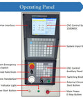 Operating panel of CNC Milling Drilling Machine With Programmable ER20 Spindle, showing buttons and display screen.