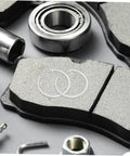 5 Piece Stainless Steel C Clip Retaining Ring Kit With Internal And External Circlips Snap Rings For Secure Attachment And Easy Installation No Fuss For DIY Projects Machinery And Auto Repairs, displayed on brake pads with automotive tools.