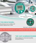 1 Inch Fuel Flow Meter Kit Waterproof IP68 Digital Gauge With Aluminum Casing And Male Connectors For Water And Diesel Tough As Nails Meter Built To Handle Wet Environments, angled display view
