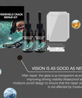 Premium Windshield Crack Repair Kit For Quick Glass Fix, DIY Friendly with resin bottles, plastic sheets, and scraper tool