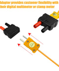 ZIBOO banana plug adapter for K-type thermocouple with yellow plug and black adapters