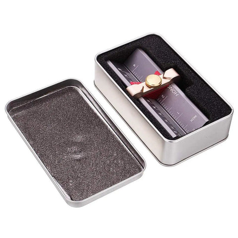 Three In One Handy Measuring Gauge Set For Drills, Depth Stop, Drill Point Angle Gauge, Grinding Gauge, And Table Saw Height Gauge in a metal box