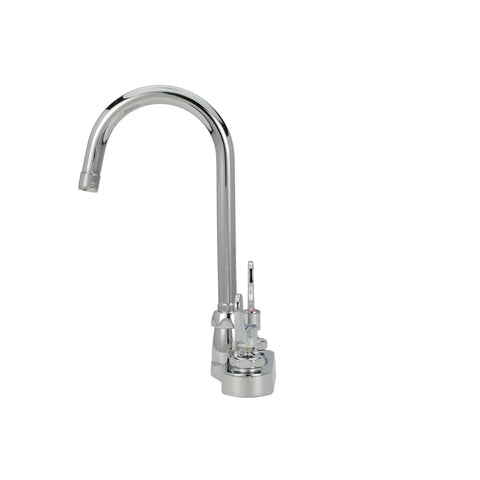 Gooseneck Kitchen Faucet 4 Inch Centerset Chrome Finish With 5 3 Eighths Inch Spout 2.2 GPM Pressure Compensating Aerator 4 Inch