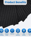 Hassle Free Peel And Stick Acoustic Wall Panels 10 Pack Sound Dampening Foam Tiles Noise Killing Room Decor Black 48X24 Inch showing product benefits and features.