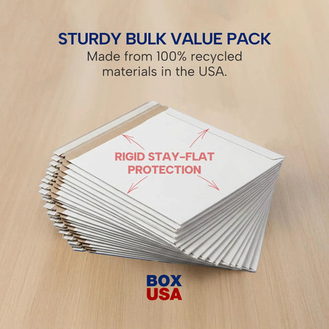 Rigid Mailers 11x13 Inch Stay Flat Cardboard Mailers For Pics, Documents And Art Prints Heavy Duty Self Sealing Envelopes Bulk Pack 100