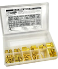 No Crimping Tool Needed One Quarter Inch Hose Repair Kit with nipples, splicers, couplings, braces, ferrules, nuts in open case