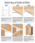 Installation steps for Hidden Door Pivot Hinge 75mm Stainless Steel 360 Degree Rotation for hidden doors, cabinets, cupboards.