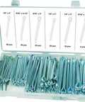 144 Piece Cotter Pin Set With 6 Popular Sizes Spring Steel Zinc Plated For Rust Resistance In A Clear PP Storage Case With Size Chart Swordfish 31100 Kit