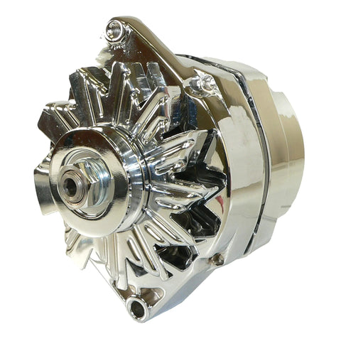Chrome 10SI Self-Exciting Alternator For 1983 Buick Regal LeSabre And Chevy Suburban C10 C20 12 Volt 105 Amp CW Rotation With V1 Pulley Drop-In Replacement Chrome Finish