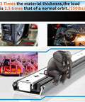 Heavy Duty Full Extension Three Stage Drawer Slides With Lock 220 Pound Capacity 60 Inch with ball bearings, showcasing strength in load capacity.
