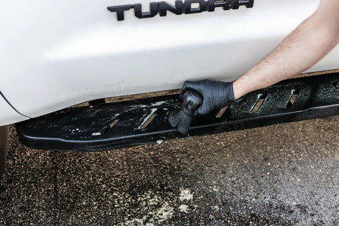 Screwball Detail Brush With Easy Hold Non Slip Rubber Grip For Safe Paint And Interior Cleaning Perfect For Grilles Emblems Trim And Tight Crevices Ultra Soft Bristles Includes Storage Stand Red cleaning truck step edge