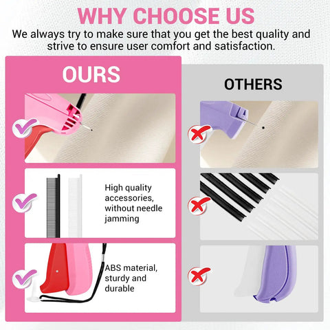 Comparison of Top Notch Handheld Quick Stitch Gun For Clothes And Denim to others highlighting quality and durability.