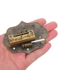 Vintage Zinc Alloy Padlock With Robust Locking Latch Mechanism And Matching Screws For Jewelry Boxes And Suitcases held in hand