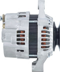 Side view of Replacement Beefy 12V 45Amp Alternator With Internal Regulator For Kubota M7040 Series Tractors M7040F M7040DT M7040HD