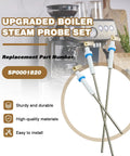 Hardcore Upgraded Boiler Steam Probe Set That Drops Straight Into Breville Sage Dual Boiler And Oracle Machines For Ridiculously Creamy Froth No Sweat At All, showing three stainless steel steam probes.