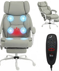 Massage Office Chair With Lumbar Heat For All Day Back Relief, Boss Level Ergonomic Executive Desk Chair With Adjustable Headrest
