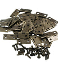 60 Pcs Mini Swing Arm Clasp Latches Kit With 30 Sets Small Box Hinges For Jewelry Boxes And Decorative DIY Wood Boxes, Includes Screws