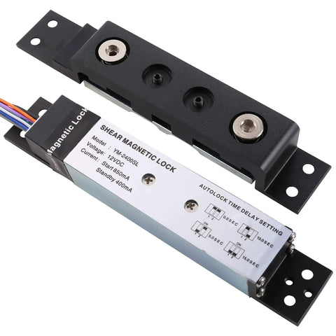 2600lb Magnetic Lock With Concealed Mount 12VDC Electric Shear Lock for swing doors, black design, model YML-260S.