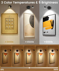 Lit Wireless Battery Operated Picture Light With 3 Color LED For Walls And Art Displays Dimmable Poster Light Remote Control