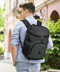 Man wearing 22L Waterproof Insulated Cooler Backpack for Beach, Hiking, Camping and Travel, Leakproof Soft Pack with Ice Retention, Gray