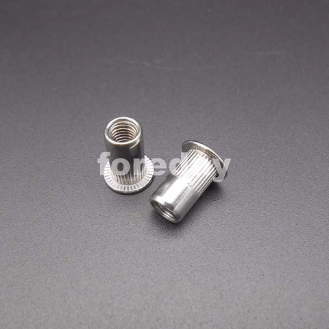 Badass M5 Rivet Insert Clinch Nuts Premium 304 Stainless Steel Flat Head Knurled Blind Hardware Locking Fasteners 20 Piece Pack close-up view