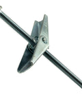 Toggle Bolts 8-32 X 3 Inch Zinc Plated Steel Round Slotted Head Drywall Anchors, close-up of one bolt with expanded wings.