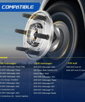 2 Pack Front Wheel Bearing Hub Assembly 5 Lug With ABS Compatible With Audi A3 Quattro Q3 TT 12-18 Beetle 09-17 CC 07-16