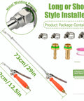 All Metal 29 Inch Sprayer Wand For Tank Sprayers With Stainless Steel Extension Tubes And Brass Barbs One Quarter Inch And Three Eighths Inch Joints Heavy Duty Lawn Care And Plant Watering Accessory kit with orange handle