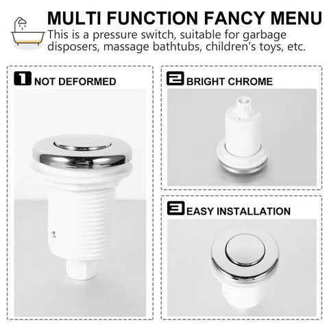 White Leak Proof Push Button Pressure Switch For Spa Tub Rock Solid Build No Sweat Setup Sturdy Abs Plastic And Stainless Steel Assembly For Bubble Bath Refresh And Fast Replacement Swap