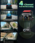 360 Degree View 4 Channel Dash Cam For Cars With Front Rear Left And Right Coverage 5G WiFi App Control display