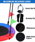 Cool Kids Saucer Tree Swing For Backyard Fun Waterproof 900D Oxford Platform with braided ropes and solid 304 ring