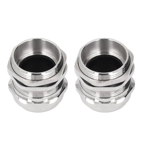 Two Ni Plated Brass Cable Gland Cord Grip Stress Relief Kit Two Pack IP68 Waterproof Glands For Electrical Boxes And Lighting Close-up