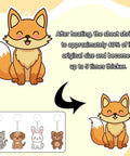 Cartoon fox keychain from 161 Piece Shrink Plastic Keychain Making Kit With 30 Sheets, Includes Hole Punch, 20 Lobster Clasps