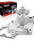 Engine Water Pump AW9353 Straight Bolt On Swap For Hyundai Elantra Tiburon Tucson Kia Spectra Sportage Soul 1996-2012 L4 Engine Heavy Duty Cooling System Smooth Operator with gasket detail.