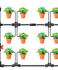 Garden layout using 10 Pack Reducing Tee Connectors For Drip Irrigation Five Sixteenths To One Quarter Inch Splitter Tee