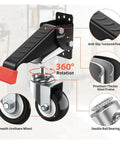 Heavy Duty Retractable Caster Wheels Four Piece Kit Solid As A Rock Build Handles Up To 920 Pounds Swivel Brake ball bearing with smooth urethane wheel.