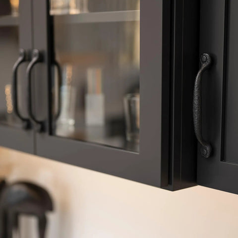 Solid Core Cabinet Pulls 10 Pack Black Iron Rustic Style Handles For Doors And Dresser Drawers 3 Inch Center To Center
