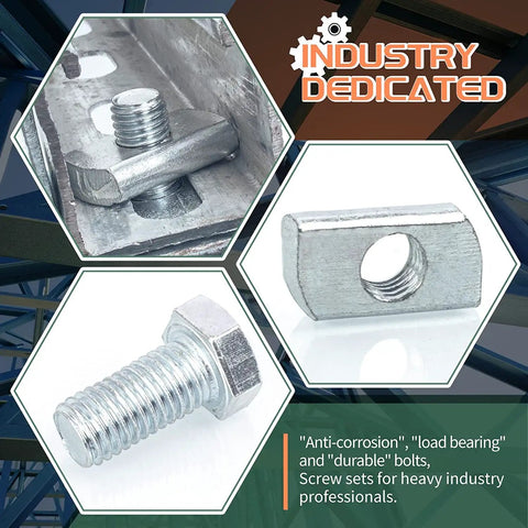 Twenty Pack Heavy Duty Zinc Plated Hex Bolts And Channel Nuts Fit 1 5/8 Inch Strut Channel Like A Glove With Rock Solid Half Inch Thread Fastening For Pro Grade Grid And Metal Framing Rigs Ready For Any Job