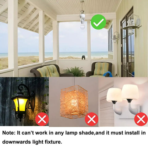 Smart Motion Sensor Light Socket Screw In Bulb Adapter For E26 E27 Outlets Auto On Off When Motion Detected No Fuss Install Perfect For Garage Storage Rooms Hallways Basements 4 Pack in porch fixture
