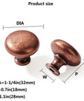 10 Pack Vintage Antique Copper Zinc Alloy Cabinet Knobs One And A Quarter Inch Diameter Single Hole Center Mount Hardware