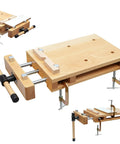 Beefy Beech Wood Portable Bench Vise For Workbenches, Heavy Duty Woodworking Clamp That Grips Tight And Keeps Workpieces Scratch Free, Eco Friendly Finish Built To Last For DIYers And Pro Woodworkers, beech wood vise on workbench
